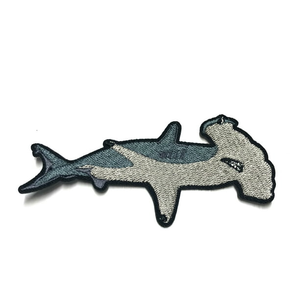 Shark Gray Fish Ocean Animals Embroidered Felt Applique